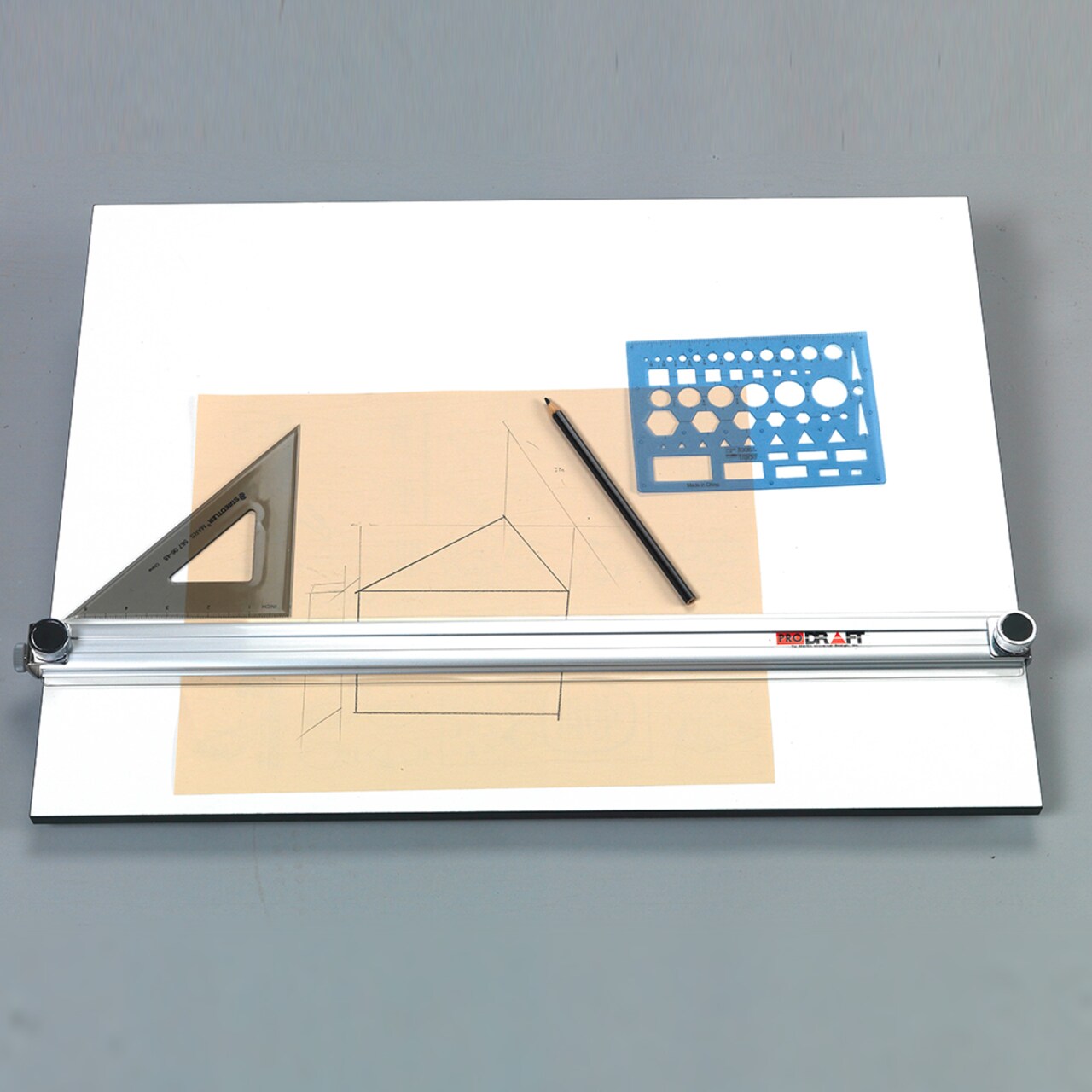 Pro-Draft Parallel Straightedge Board w/Easy-Fold Legs, White, 24" x 36"